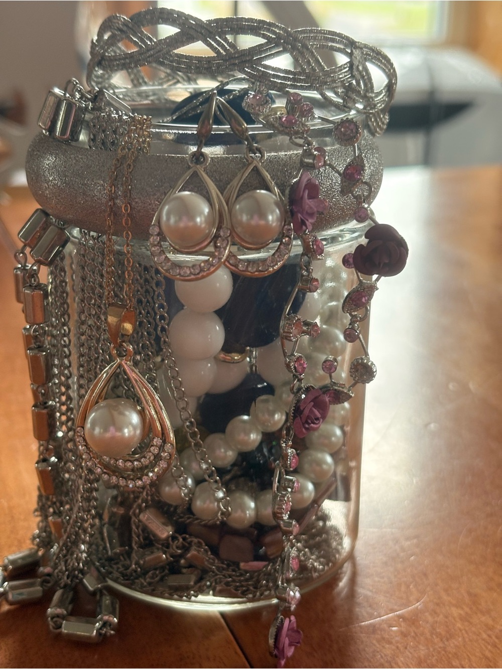 Mystery jars Silver and Pink Accents.